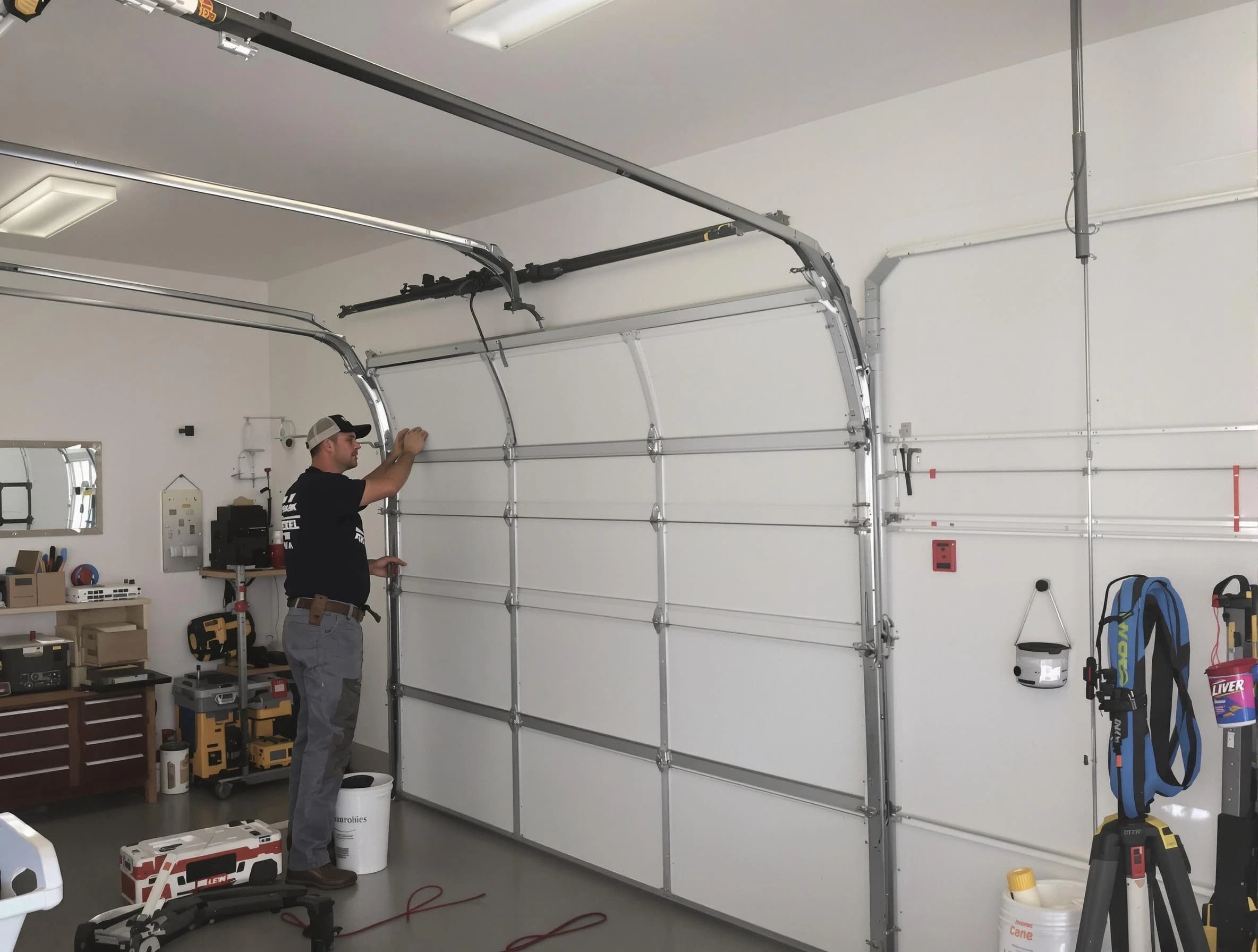 Candler-McAfee Garage Door Repair team installing new garage door in Candler-McAfee