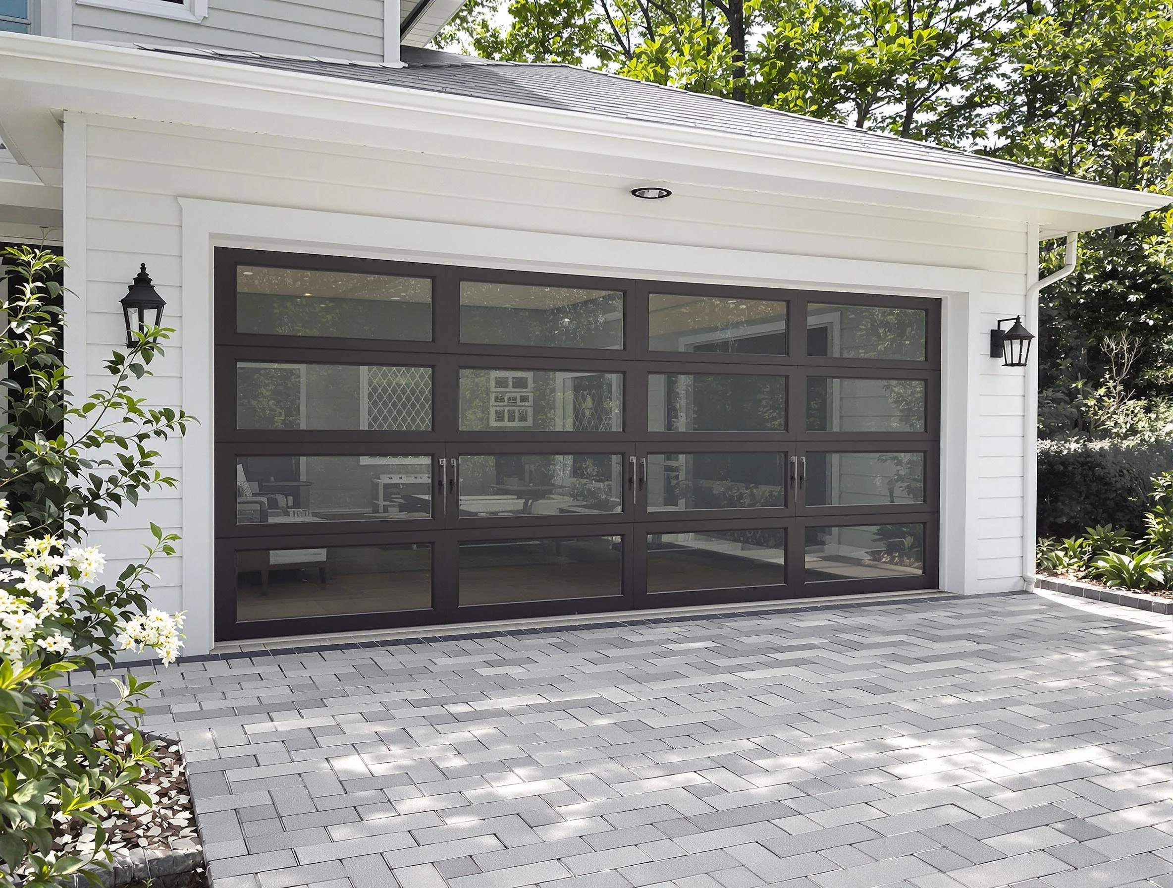 Candler-McAfee Garage Door Repair design specialist presenting custom garage door options to Candler-McAfee homeowner